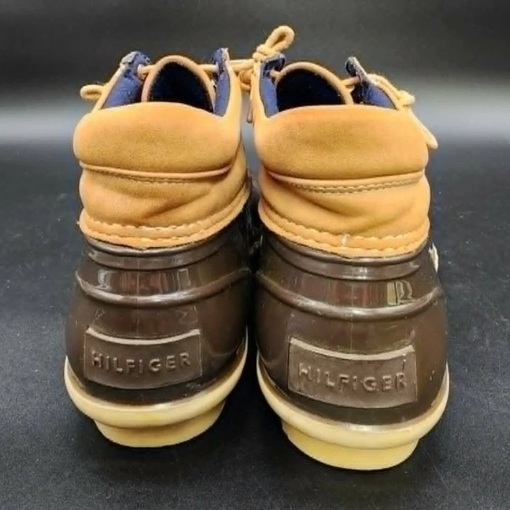 Tommy Hilfiger Brown Duck Boots Women 8M Rain Snow Winter Preppy Outdoor Classic